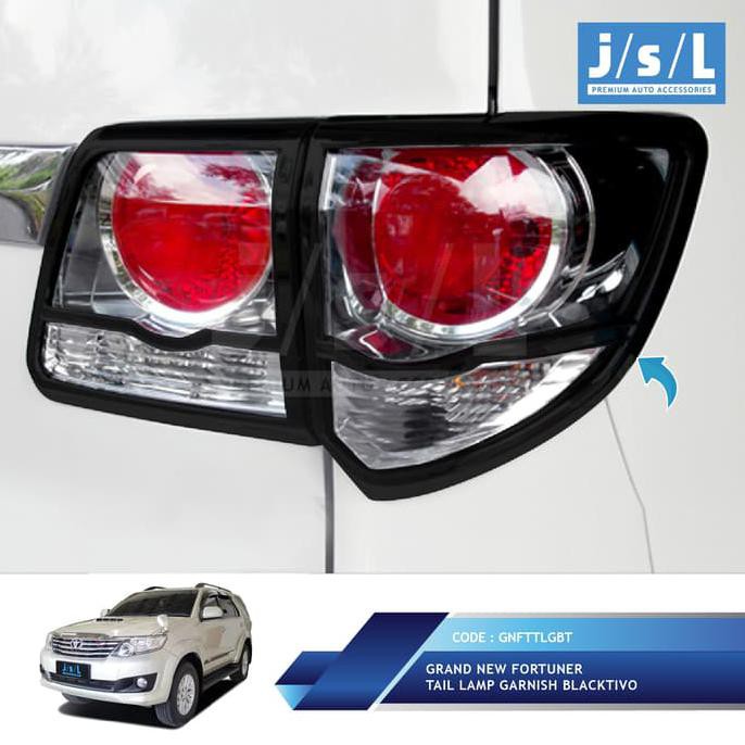 Jual Aksesoris Mobil Toyota Fortuner Garnish Lampu Belakang Blacktivo 2014 2015 Jsl