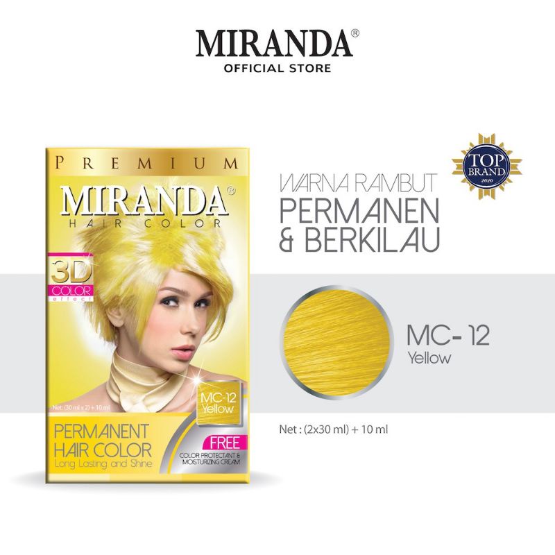 Miranda Hair Color (Cat Rambut Permanen) MC12 Yellow 30ml