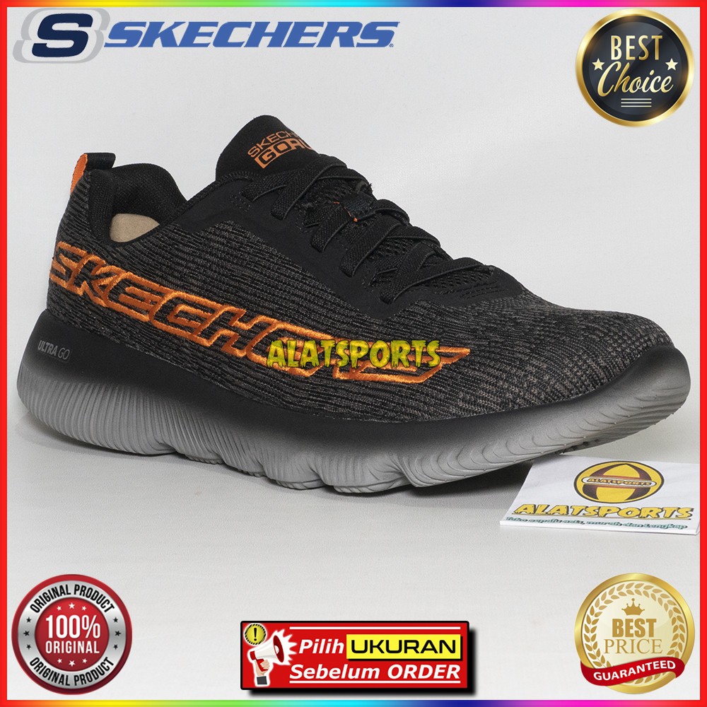 Skechers Go Run Focus Bender 220007-BKOR Sepatu Running Pria Original