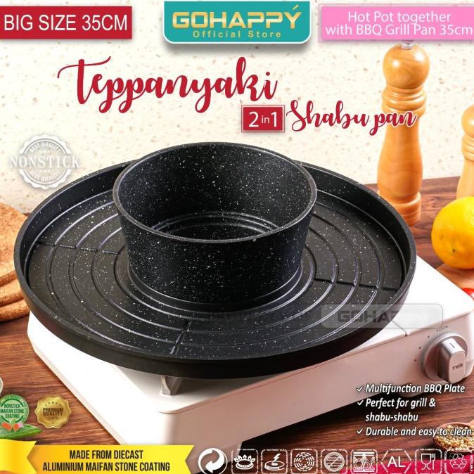 Panci Tepanyaki 2In1 Multifungsi Grill Pan Berkuah Shabu Shabu/Bulgogi