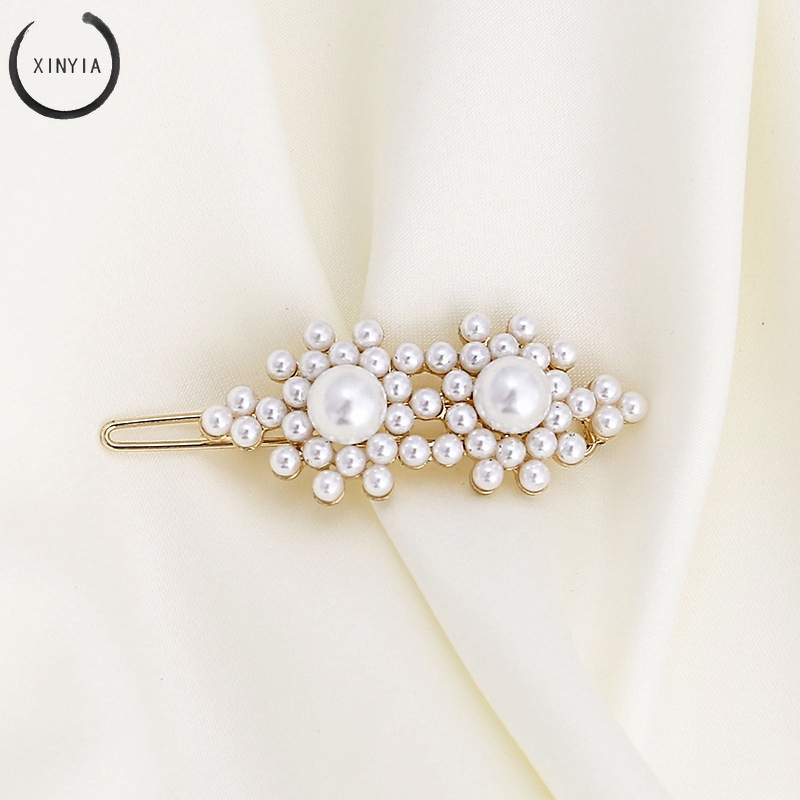 Jepit Rambut Elegan Aksen Mutiara Hairclip Hairpin Dengan