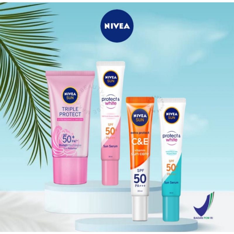 Nivea Sun Face Serum Triple Protect Oil Control dan Instan Aura Spf 50 Pa+++ C&amp;E