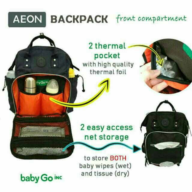 BabyGo Inc - Aeon Diaper Bag backpack baby go inc babygoinc tas asi/bayi