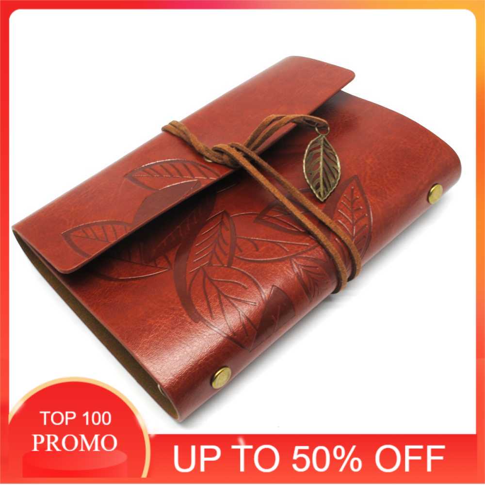 

[PROMO] PHANTACI Buku Catatan Binder Kulit Retro Leaf Kertas A6 - BSD666 Baru