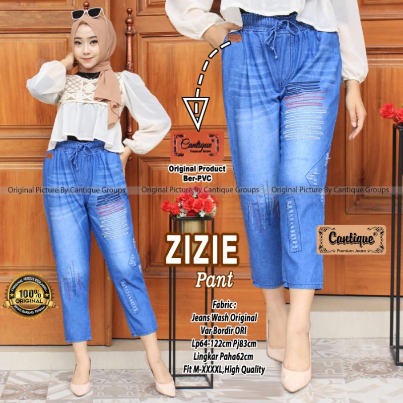 Zizie pant celana baggy jeans wanita by cantique