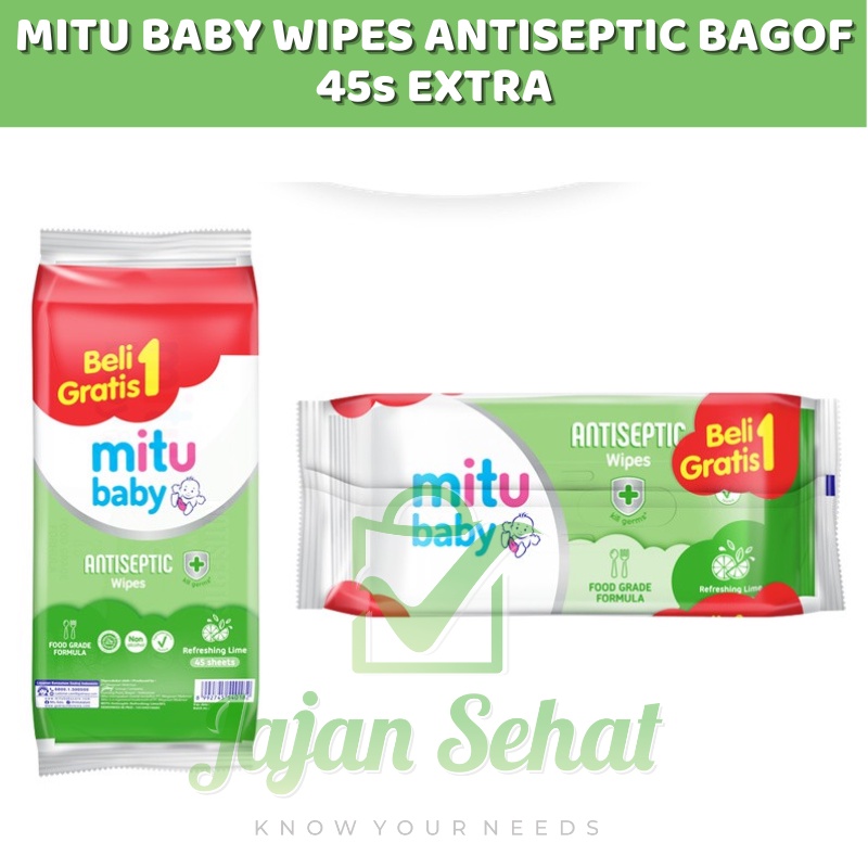 Mitu Baby Wipes Antiseptic BOGOF 45s Extra