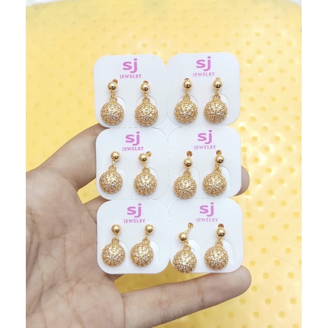ANTING TUSUK EMAS REMAJA MOTIF LUCU BUNGA KOTAK FUL MATA TERBRU SJ XUPING TERMURAH