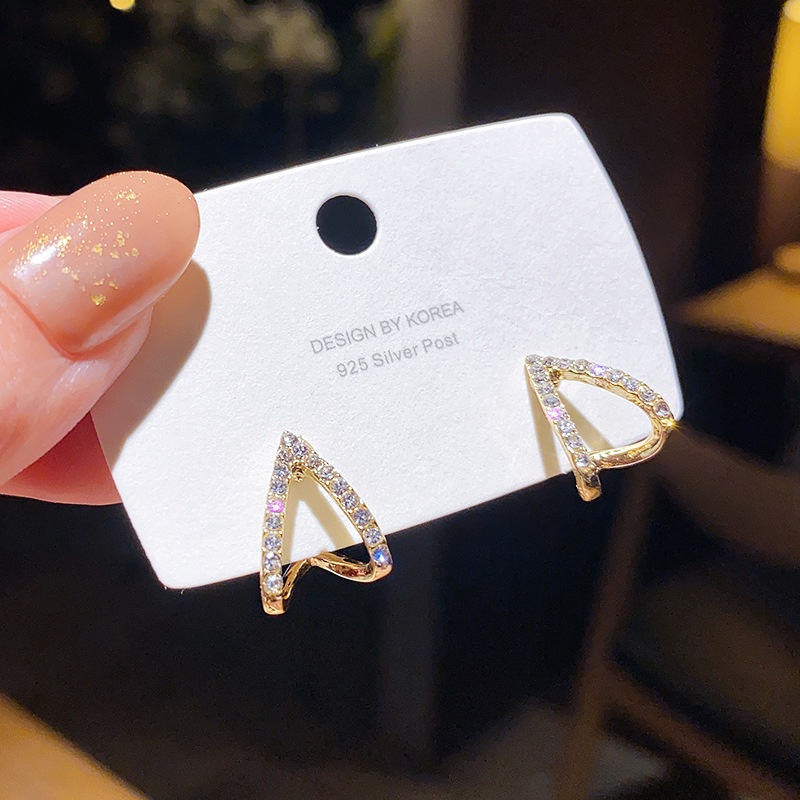 Anting Zircon Geometris Gaya Korea Untuk Aksesoris