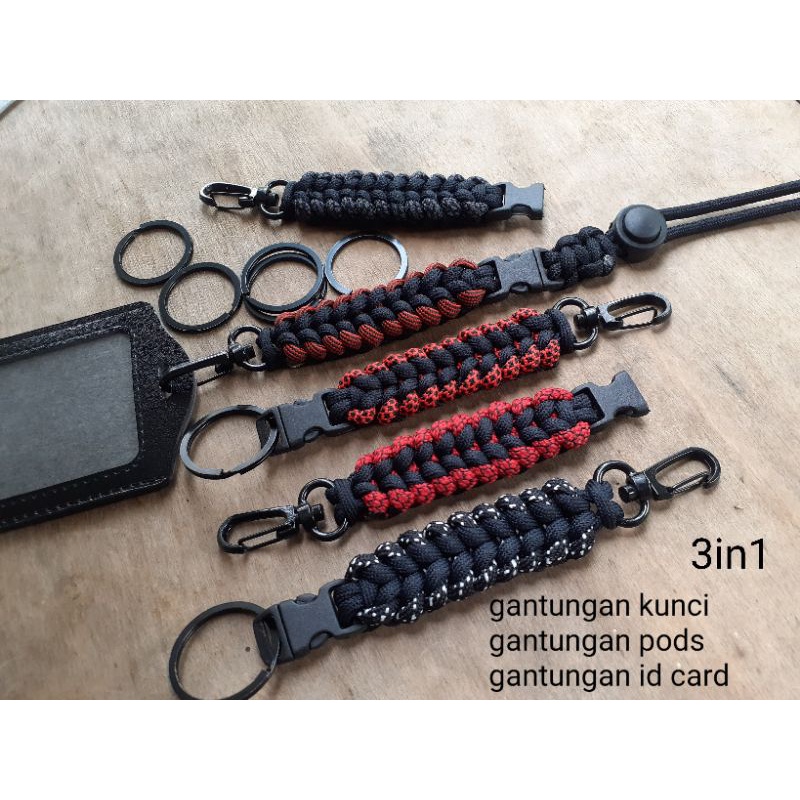 LANYARD PODS MOD TALI PARACORD/GANTUNGAN ID CARD/NAME TAG