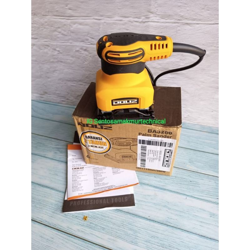 DOLIZ BA 3260 Mesin Finishing Palm Sander Kotak Petak Amplas Gosok Kayu BA3260