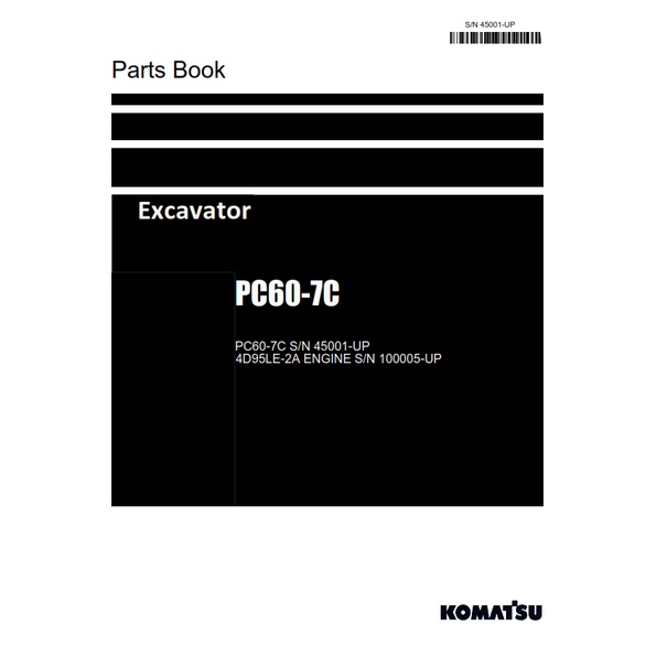 PC60-7C PART BOOK KOMATSU EXCAVATOR SN 45001