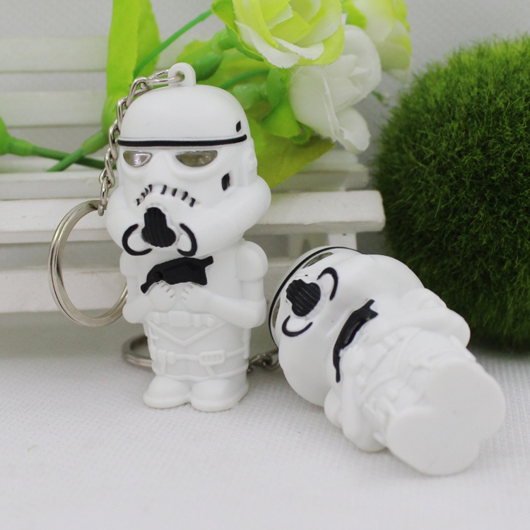 1pc Gantungan Kunci Bentuk Stormtrooper Star Wars Dengan Lampu LED Dan Suara