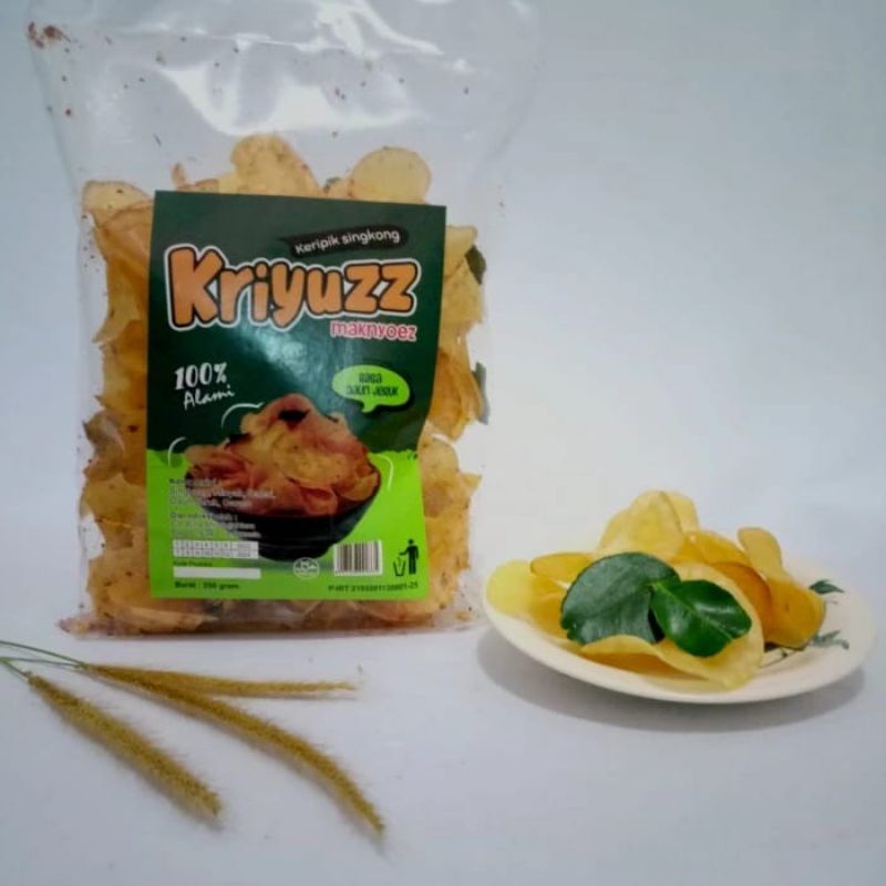 

keripik singkong Daun Jeruk kriyuzz / cemilan renyah isi 250 gram - Asin