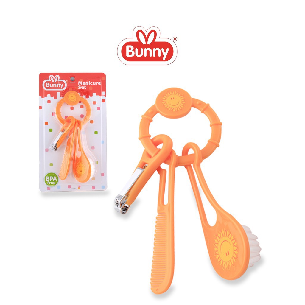 Lusty Bunny Manicure Set / Sisir Gunting Kuku Bayi 3in1-1