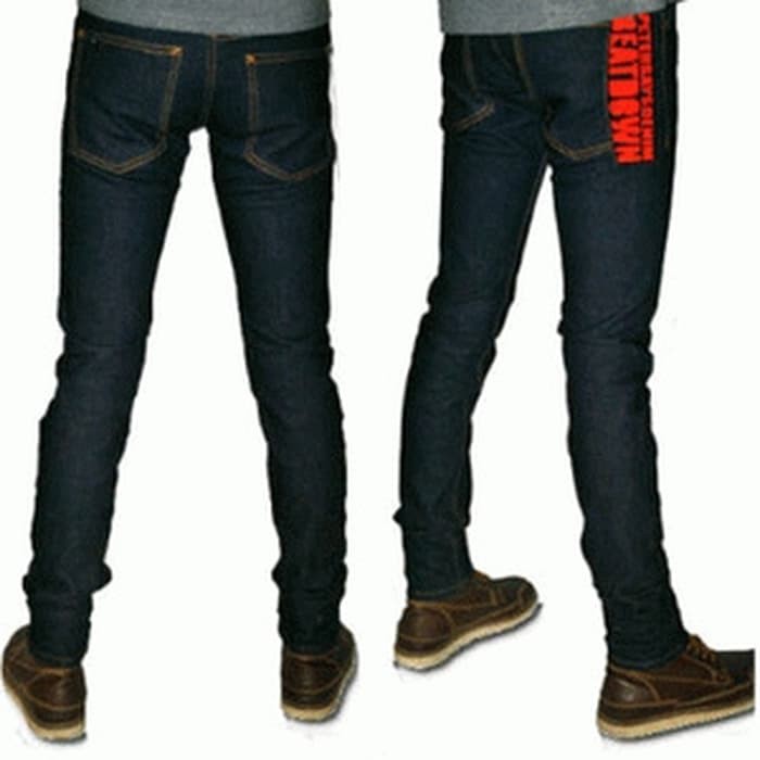 HK14 Celana Jeans Pria Sobek Lutut Robek Ripped Destroy 