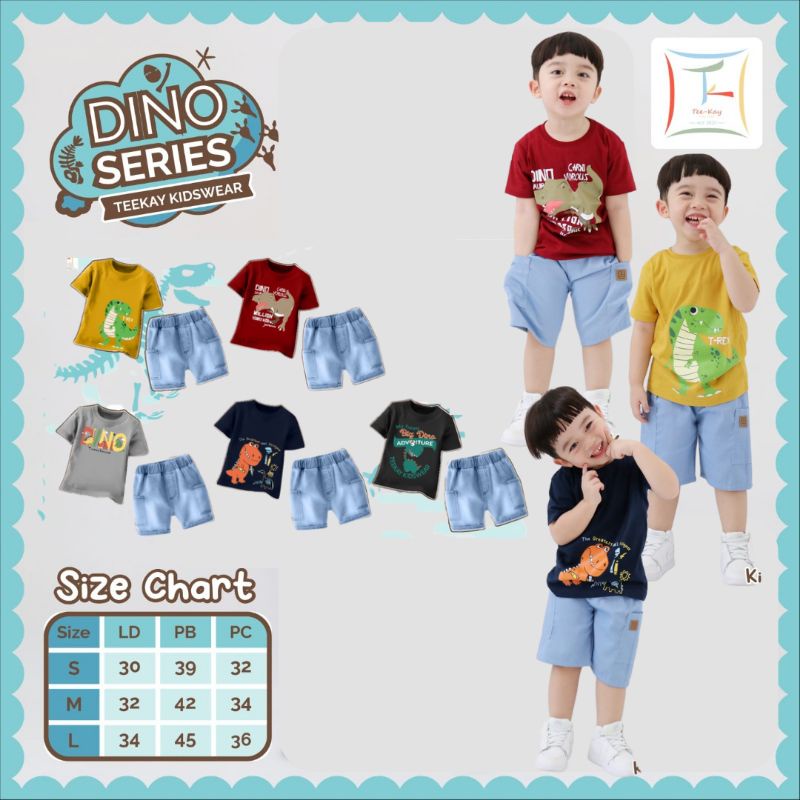 Jual Pakaian Anak Fashion Anak Laki-laki Usia 1-4 Tahun, Set Dino ...