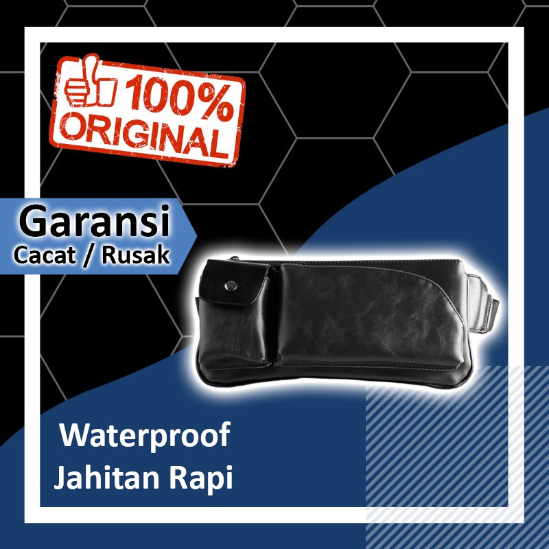 WAISTBAG WAIST BAG TAS PINGGANG PRIA KULIT LEATHER ORI MURAH POLOS HITAM HP HANDPHONE GROSIR ORI A86
