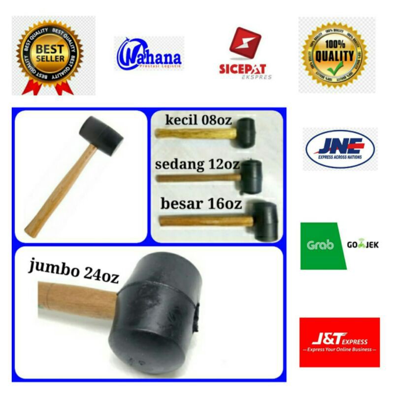 Palu Karet 4 Ukuran /Palu Pasang Keramik/Palu Karet Murah