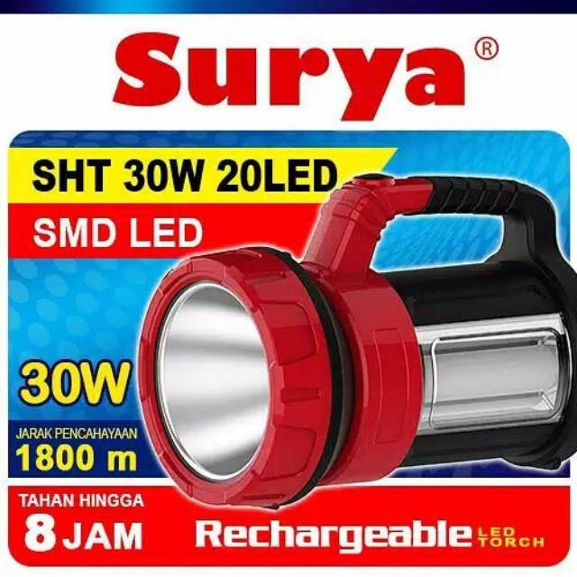 Senter Lampu LED Surya SHT 30W Emergency 20LED White With Power Bank