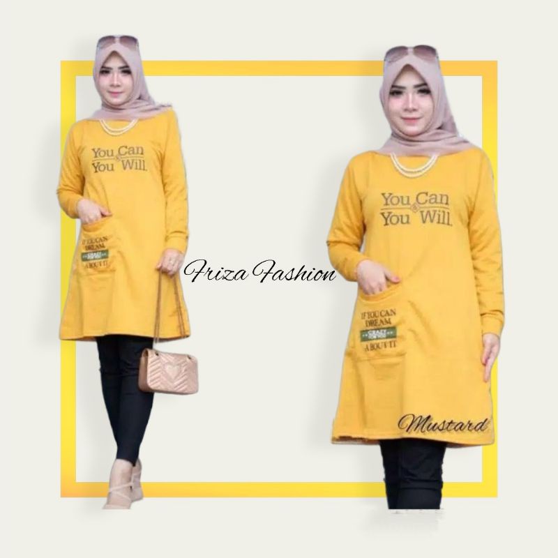 KAOS TUNIK WANITA TERBARU | TUNIK MUSLIMAH BABYTERRY | KAOS MUSLIMAH