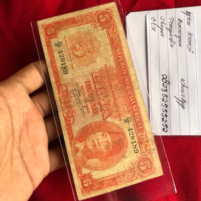 Uang Kuno Ris 5 Rupiah Soekarno