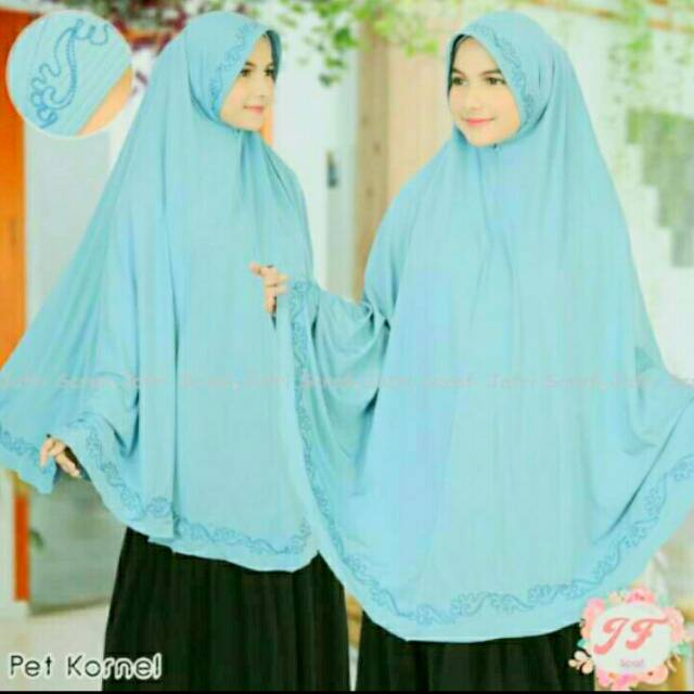 HIJAB JILBAB JUMBO JERSEY BORDIR ALIYA /KHIMAR JUMBO PET