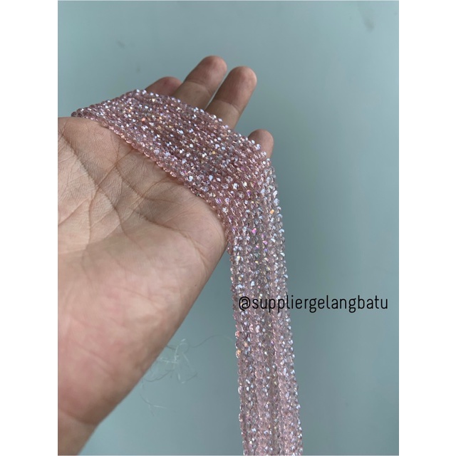 Crystal Ceko Doff 4mm PINK QUARTZ kristal kuarsa segi bahan craft acc