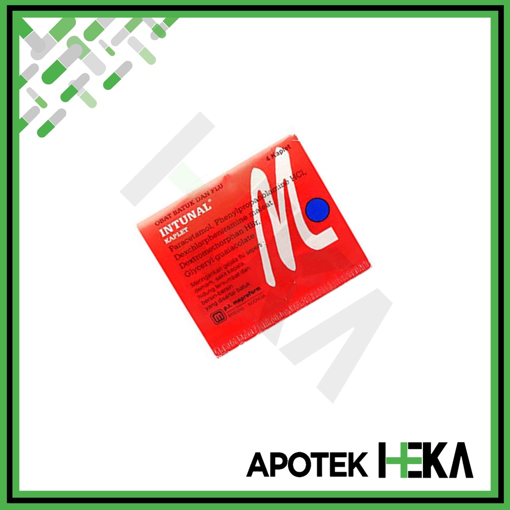 Intunal Merah Kaplet Strip isi 4 Tablet - Obat Flu Bersin Batuk (SEMARANG)