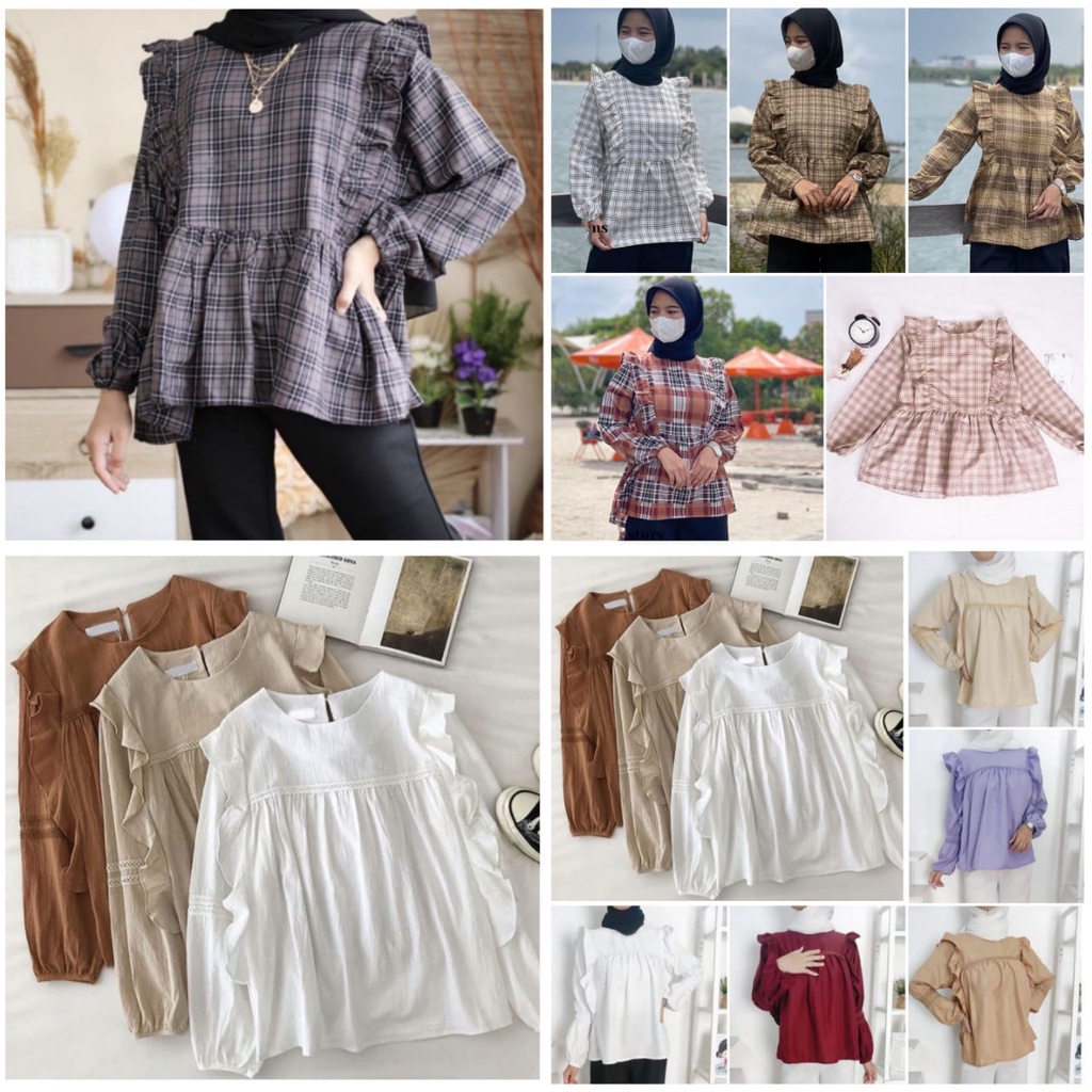 JKFashion - ZFS OOTD Atasan Blouse Wanita / CIRELEA BLOUSE / SAKA LACE RENDA BLOUSE / Blouse / Blus 