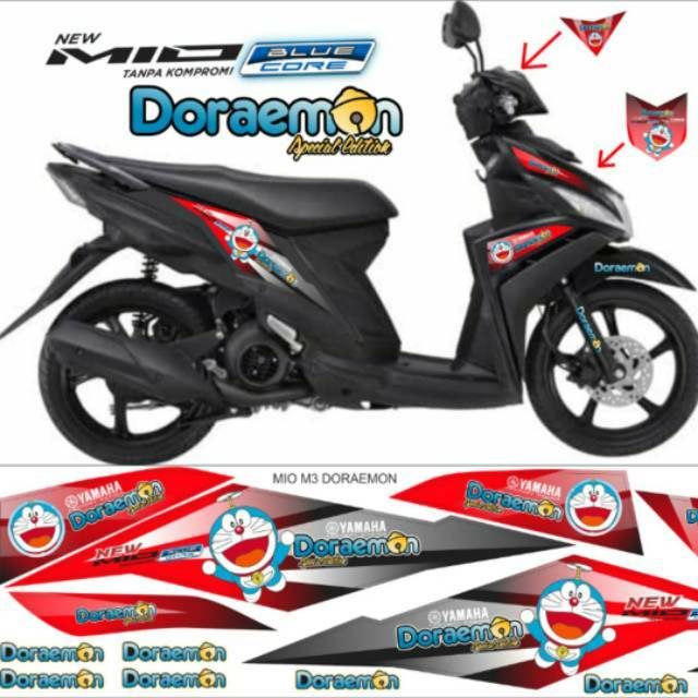 90 Gambar modifikasi motor mio m3 doraemon Paling Keren