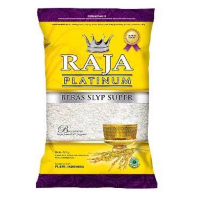 

BERAS 5 KG RAJA PLATINUM BERAS SLYP SUPER PUTIH PULEN MURAH