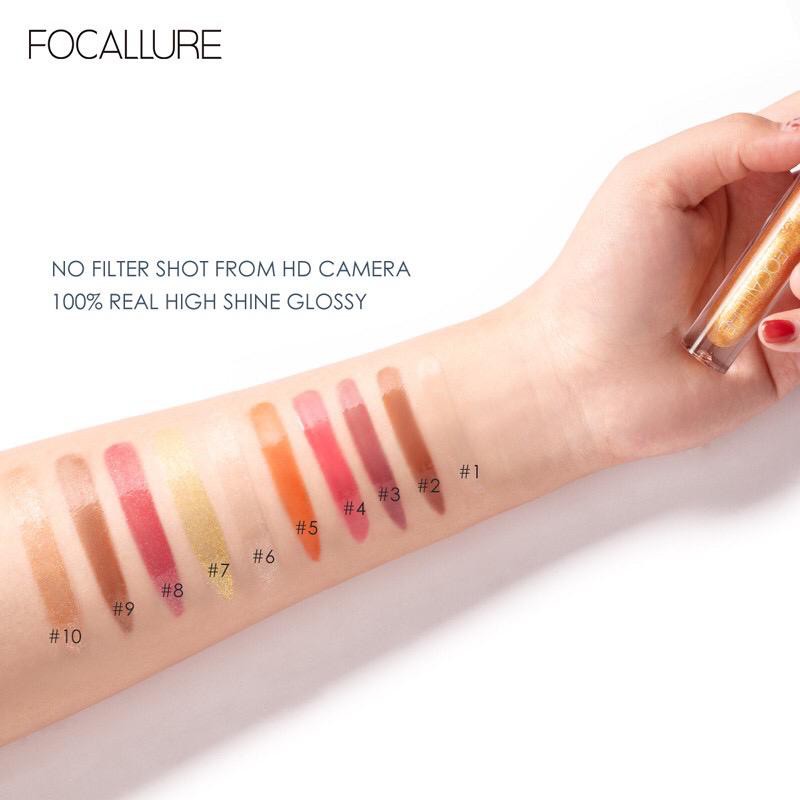 Official Distributor Focallure Plumpmax Lip Gloss 10 Colors Long Lasting Shimmer Lip Lipgloss FA153