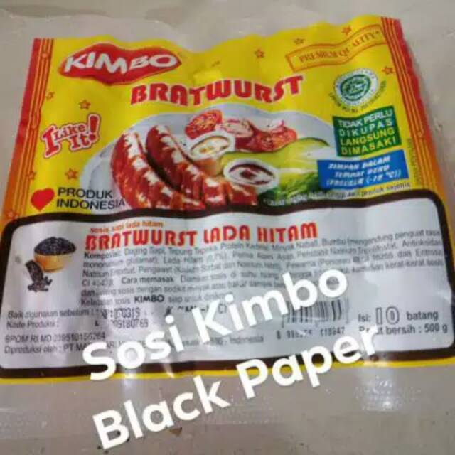 

Sosis Sapi Mini Kimbo Bratwurst Lada Hitam Isi 10pcs