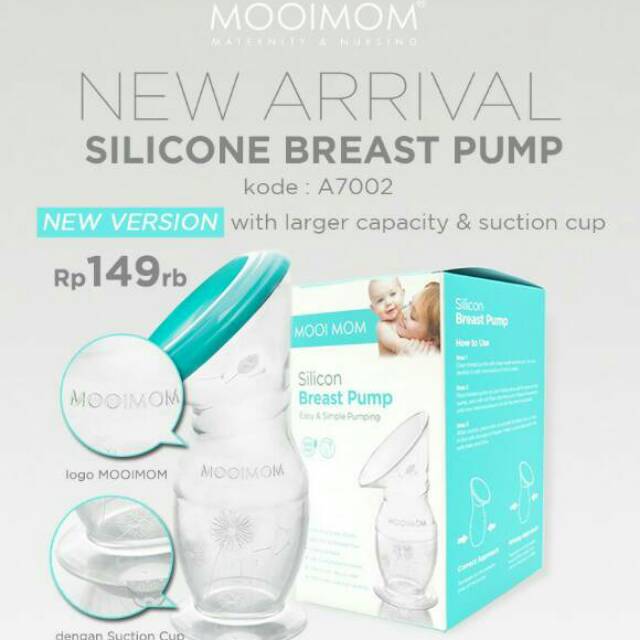 Mooimom Silicone Breast Pump + Free Lid NEW