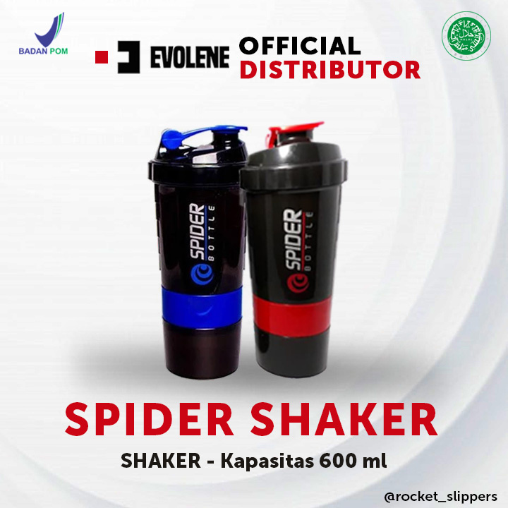 Shaker Spider Bottle 600 ml / 3in1 air botol fitness gym minum shake smart smartshaker susu suplemen