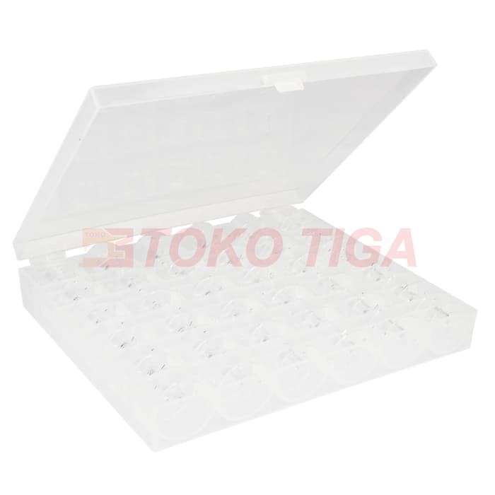 0052 Bobbins/Spool Plastik Bening (+BOX) Isi 36 Pcs (Mesin Jahit Portable) MESIN JAHIT