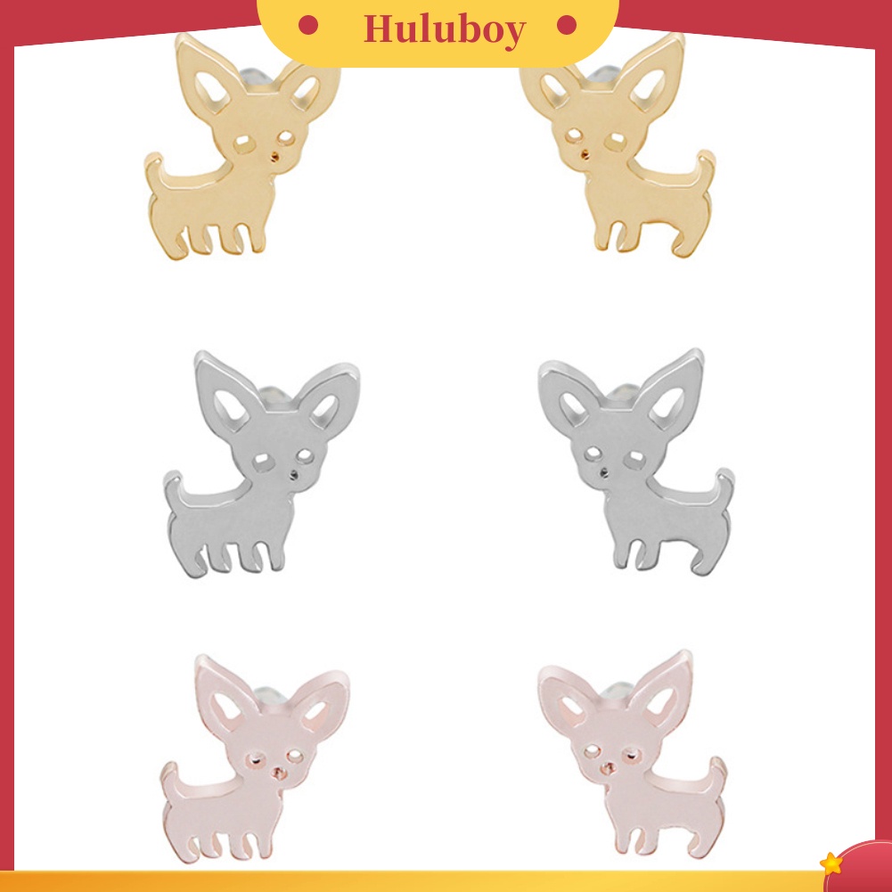 Hu Hu Hu Hu Hu Alat Bantu Pasang Kacamata♡ Anting Stud Tindik Bentuk Anjing Chihuahua Untuk Hadiah Perhiasan Wanita