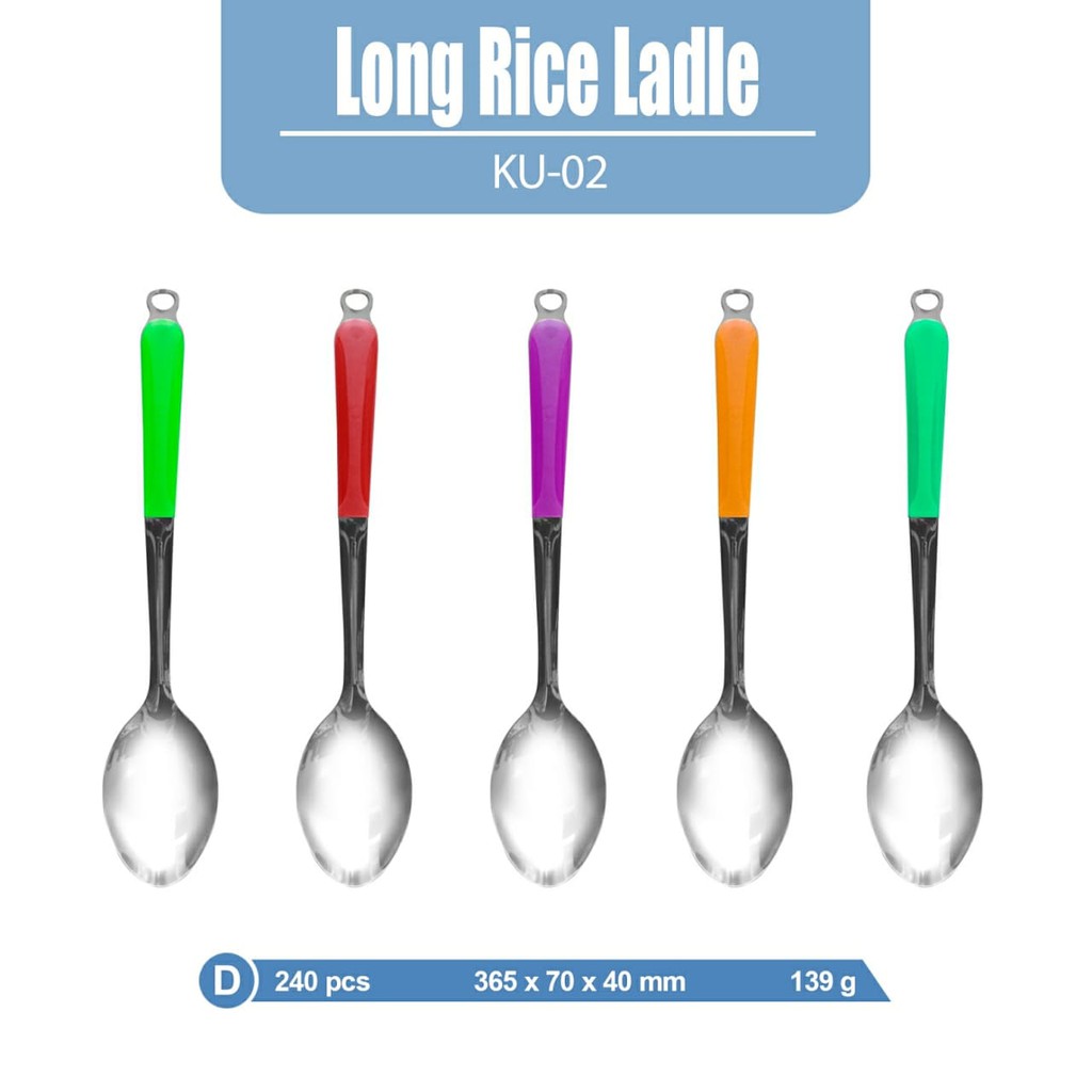 Mitra loka SIrus Stainless Jumbo Tebal Sendok Sayur Stenlis Steel RANDOM WARNA Catalina Kitchenware