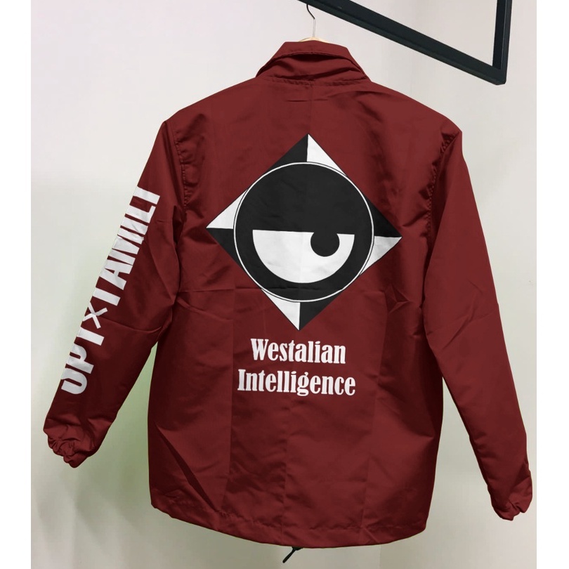 Jaket Coach Spy x Family Westalian Intelligence Maroon Premium Unisex