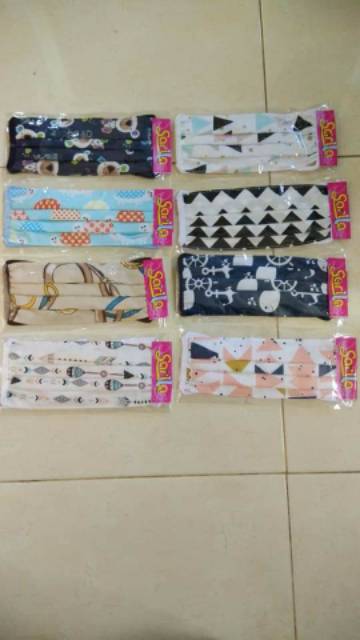 Masker Kain Polos &amp; Motif. Tali (Katun)