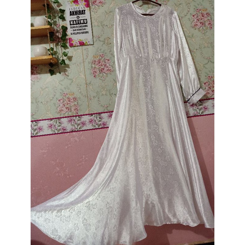 Gamis putih preloved syari dress muslimah second