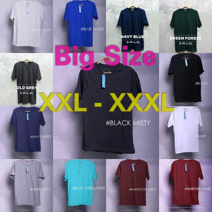 BAJU KAOS  POLOS  BIG  SIZE  COTTON COMBED 30S KAOS  POLOS  