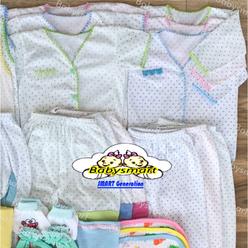 Babysmart - Paket Hemat Perlengkapan Baju Bayi Baru Lahir (New Born) POLKADOT Ekonomis dan Hemat 03