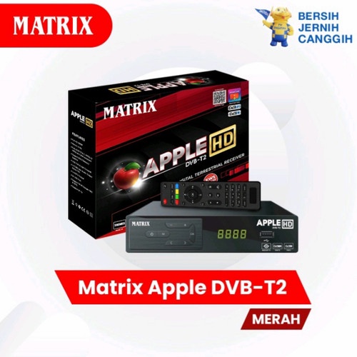 MURAH SET TOP BOX DVB-T2 MATRIX APPLE MERAH HD TV Tabung LCD LED