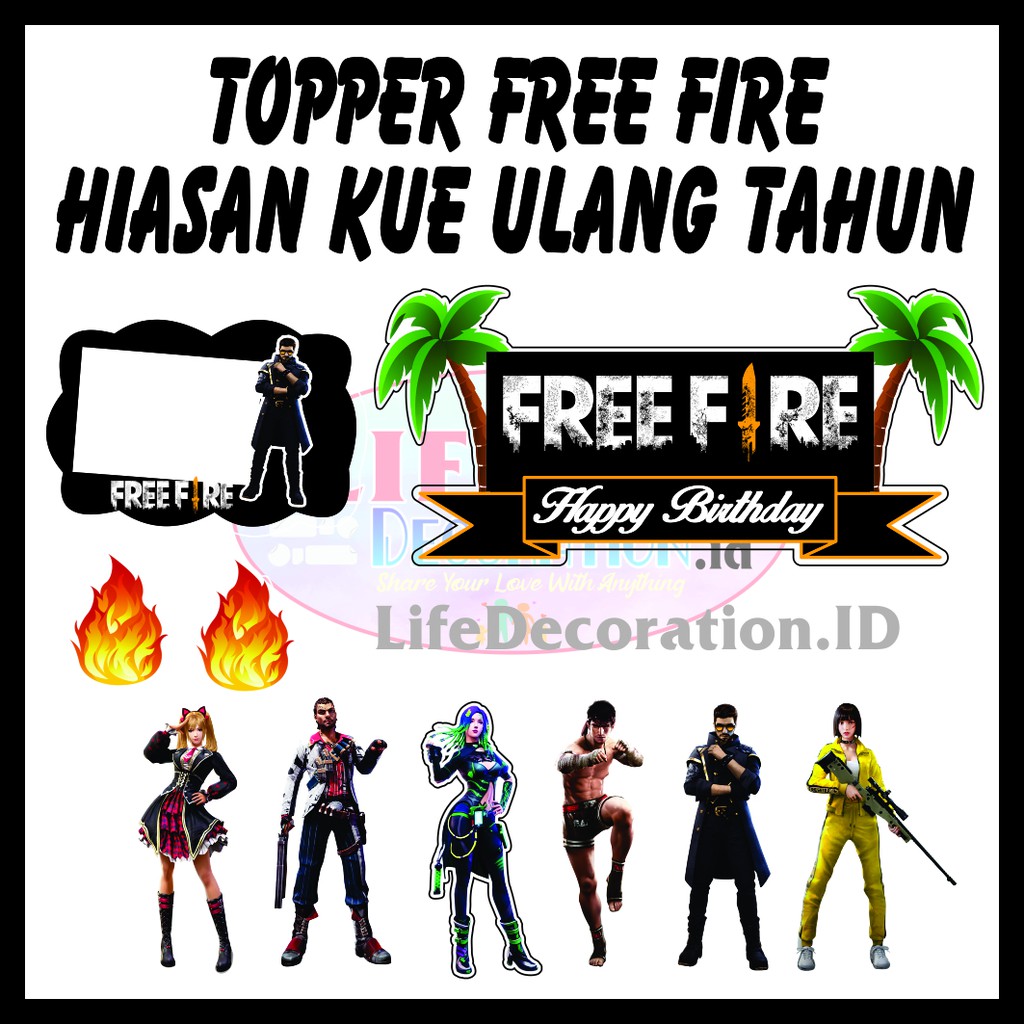 TOPPER Cake Hiasan Kue Free Fire Edition Shopee Indonesia