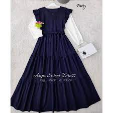 Aiyu Sweet Dress /Baju Remaja Wanita /pakaian wanita/kekinianAiyu /Dress/korea style/L/XXL/Terbaru/ Termurah Viral 2021