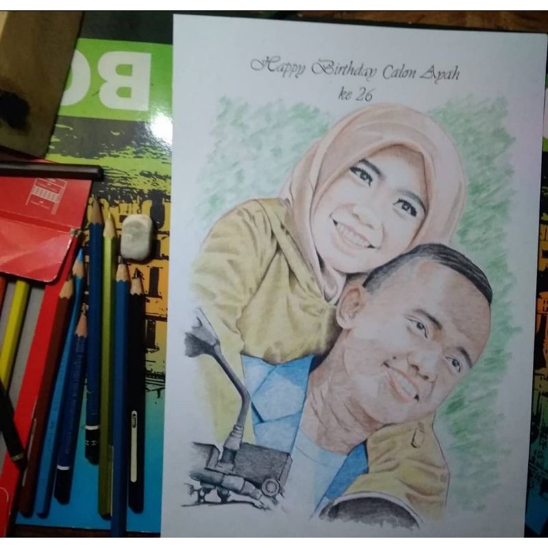 

lukis wajah A4/sketsa wajah/kado unik