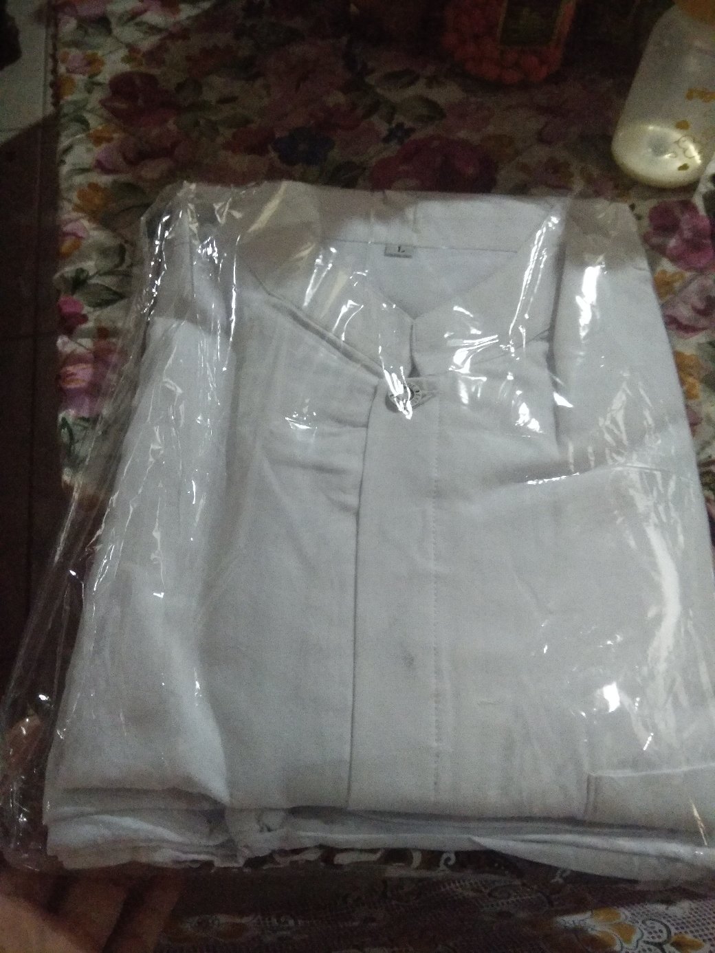 Batik Solo Modern Motif Tumpal Putih Setelan Sarung Dan Koko(full Furing)