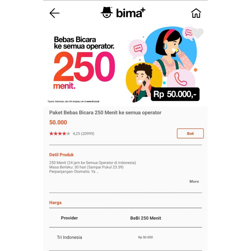 [TERMURAH] Paket Telepon dan SMS Tri Three 3 Anynet AON All Operator