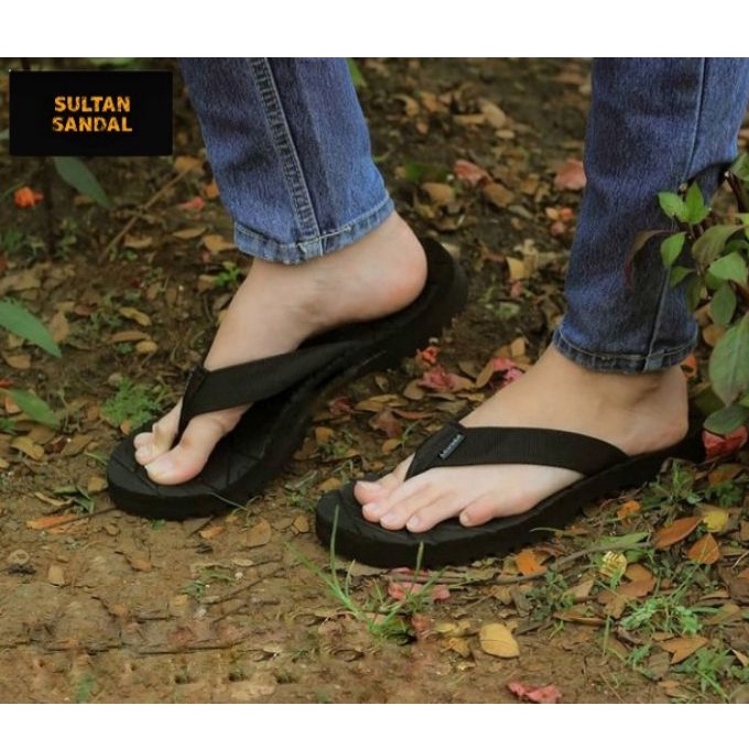 Sandal Jepit Gunung Sendal Outdoor Erger Adventure Original Sandal Jepit Hikking Hitam S3740